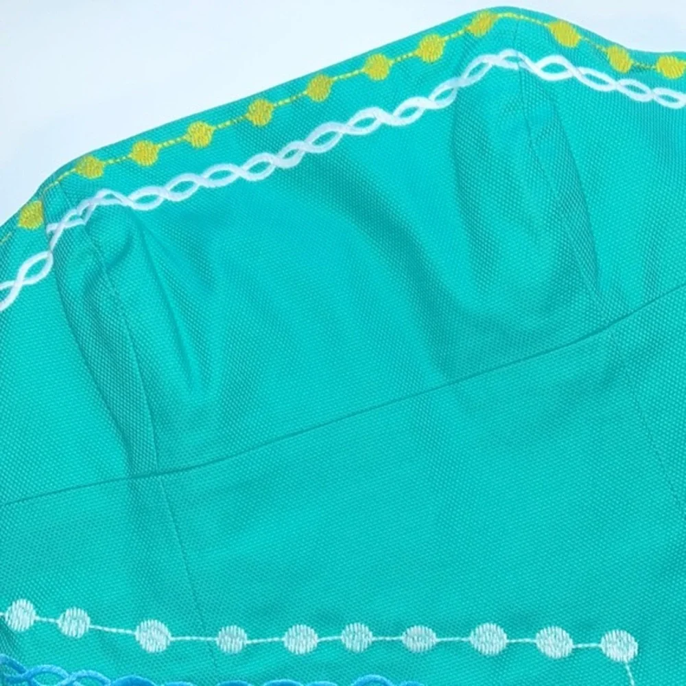 Lilly Pulitzer Bowen Strapless Mini Dress, Teal, Embroidered Bee Hive, Size 2 - Picture 7 of 10
